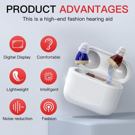 GM-912 Digital Hearing Aid Sound Amplifier With Digital Display Charging Compartment(Red Blue) by buy2fix