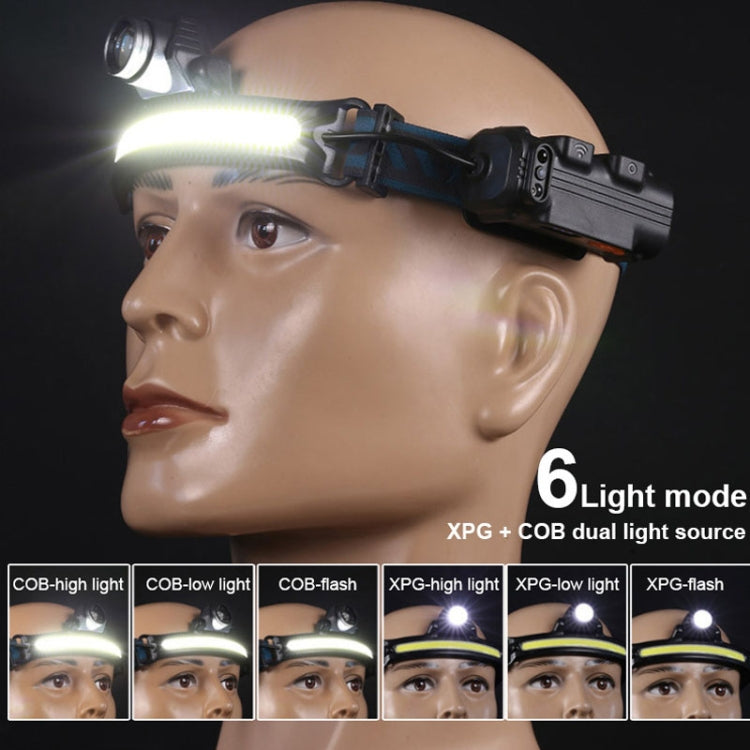 W678-2 Zoom XPG + COB Sensor Headlight Flashlight 6 Lighting Modes Rechargeable Head Lamp by buy2fix