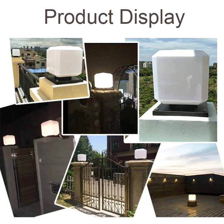 003 Solar Square Outdoor Post Light LED Waterproof Wall Lights, Size: 25cm (White Light) by buy2fix