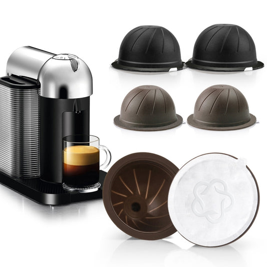 ICafilas Coffee Capsule Shell For Nespresso Vertuo Plus ENV 135/Vertuo ENV 150/BNV450WHT1BUC1, Color: 3 Brown Cups+60 Aluminum Foil - Coffee Machine Parts by buy2fix | Online Shopping UK | buy2fix