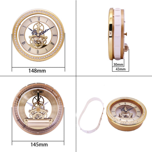 Metal See-through Quartz Clock Gear Clock DIY Accessories 148mm Golden Clock Head by buy2fix