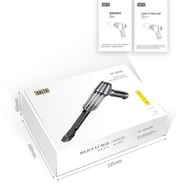 SUITU Car Wireless Wet And Wet Charging Handheld Vacuum Cleaner, Style: Basic Gray White by SUITU