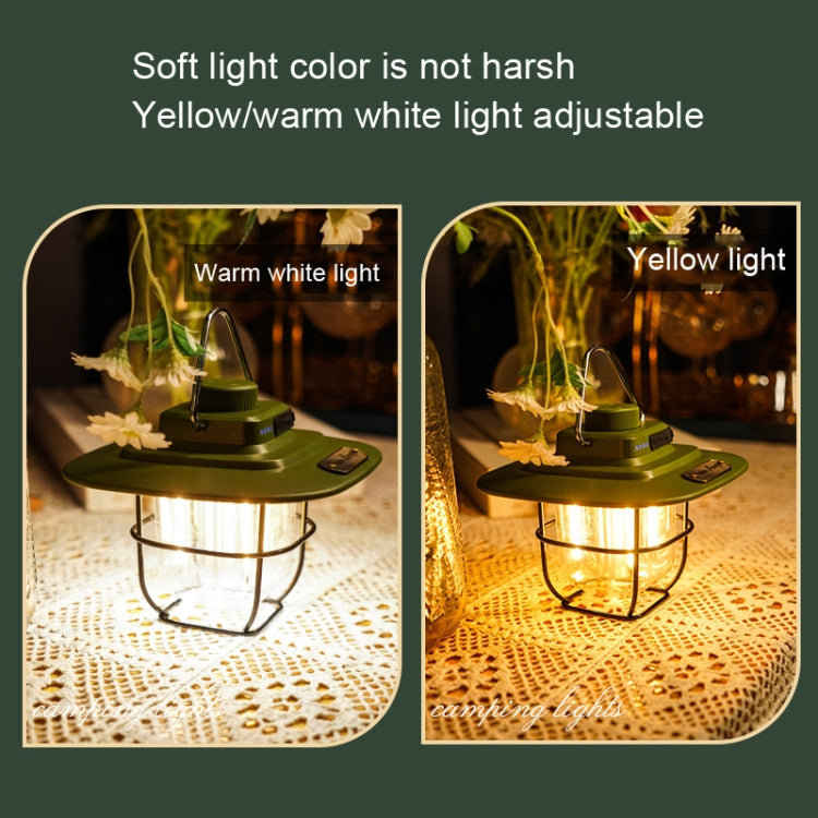 LY02 LED Retro Lantern Hand Tent Lamp USB Charging Camping Light(Green) by buy2fix