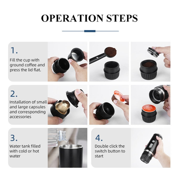 KFJ100 Portable Universal Automatic Espresso Capsule Coffee Maker(Black) by buy2fix