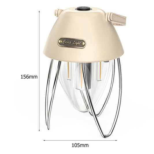 TG-ZP04401 Retro Camping Light Rechargeable Tricolor Light Source Tent Light(Beige) by buy2fix
