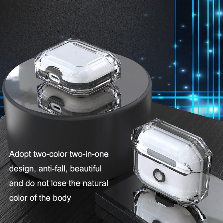 For AirPods 3 RJT-AP-03 Transparent Anti-fall Bluetooth Earphone Protective Sleeve(Black) by buy2fix