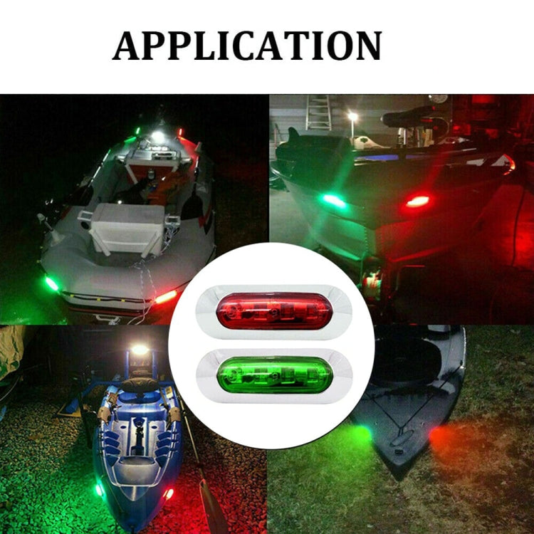 1pair MK-234 12V Yacht Ships 4LED Navigation Lights Red And Green Signal Light(Red+Green) by buy2fix