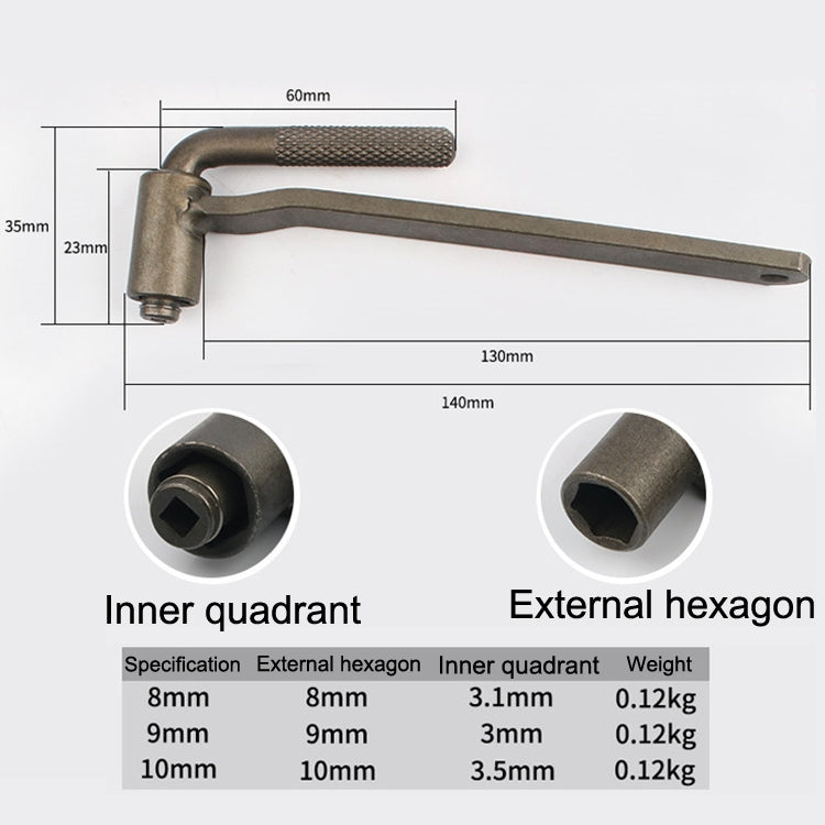 Valve Gongs / Valve Screw Spanner / Motorbike Valve Screw Adjustment Tool(9mm hexagonal / 3mm Square Hole) by buy2fix