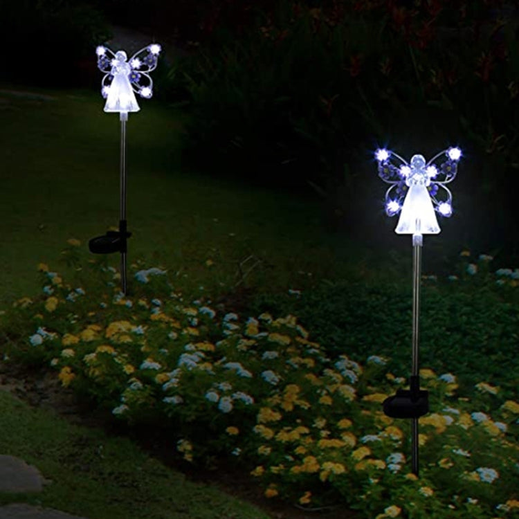 Solar Angel Garden Light Outdoor Decoration Patio Garden Ground Plug Light(Purple) by buy2fix