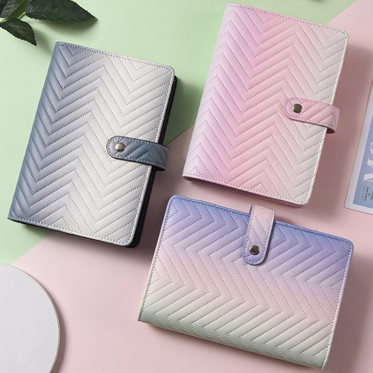 A6 PU Macaron Gradient Color Loose-leaf Notepad Notebook Budget Book(Purple) by buy2fix