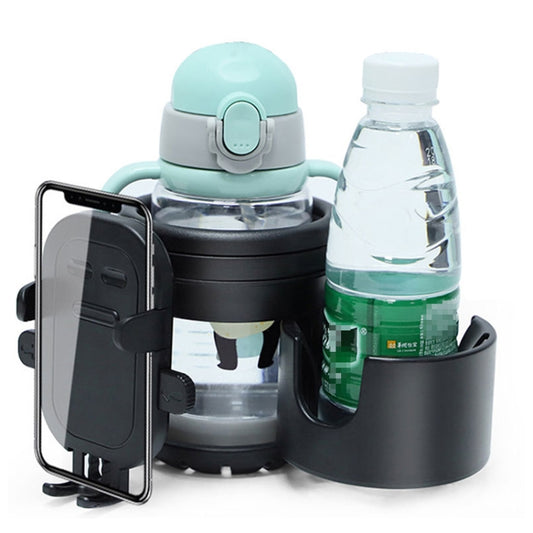 3 IN 1 Universal Baby Stroller Mobile Phone Cup Holder Motorcycle Water Cup Holder(Black) by buy2fix