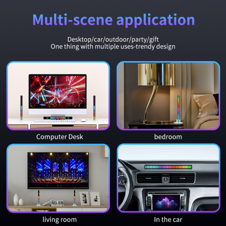 RGB Sound-controlled Rhythmic Response Lights Music Ambient LED Pick-up Lights Charging(32 Light+APP White) - Novelty Lighting by buy2fix | Online Shopping UK | buy2fix