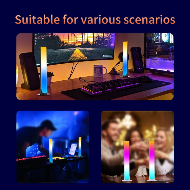 RGB Sound-controlled Rhythmic Response Lights Music Ambient LED Pick-up Lights Charging(Upgrade Black) by buy2fix