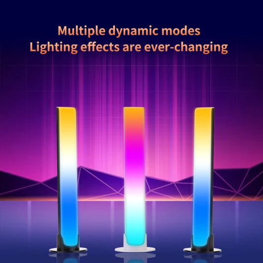 RGB Sound-controlled Rhythmic Response Lights Music Ambient LED Pick-up Lights Plug-in(Upgrade+APP White) by buy2fix