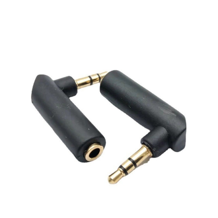 3.5mm Elbow Male to Female Dual Channel Headphone Audio Adapter(Gold Plated) by buy2fix