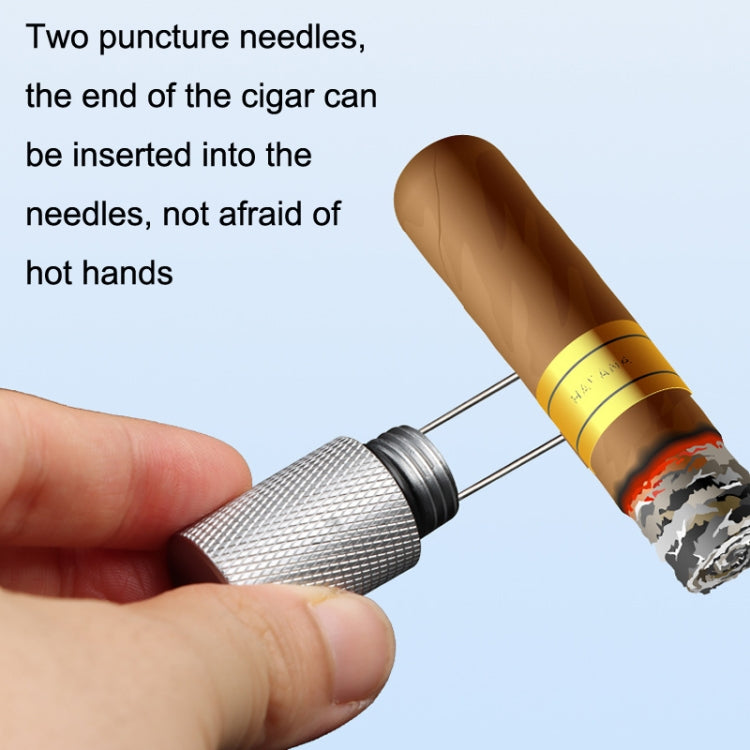 Lightweight With Serrated Cigar Needle Dredger Drilled Smoke Vent(Black) by buy2fix