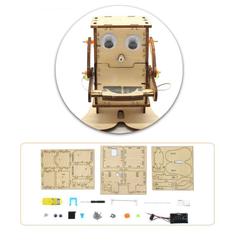 Robot Eating Coins Kids DIY Science Toy Educational Scientific Experiment Kit Wood Craft - Others by buy2fix | Online Shopping UK | buy2fix