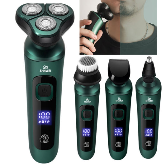 4 In 1 Smart Electric Shaver LCD Digital Display Three-head USB Rechargeable Floating Razor by buy2fix