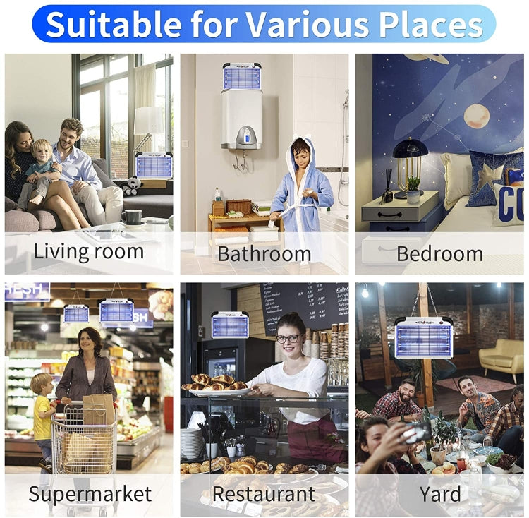 SK611 Indoor Household 20W Electric Shock Mosquito Killer Lamp High Voltage Hotel Fly Killer Lamp(US Plug) by buy2fix