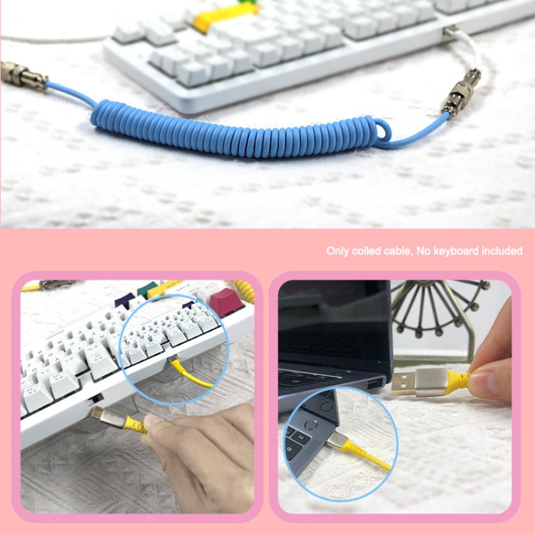 Ajazz AL60 USB To Type-C/USB-C Keyboard Extension Line Single Hole Connector, Cable Length: 2.3m(Sky Blue) by Ajazz