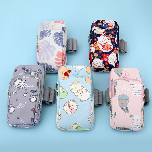 B095 Large Sports Mobile Phone Cartoon Arm Bag Wrist Fitness Bag(Fat Bear) - 5.5~6.5 inch by buy2fix | Online Shopping UK | buy2fix