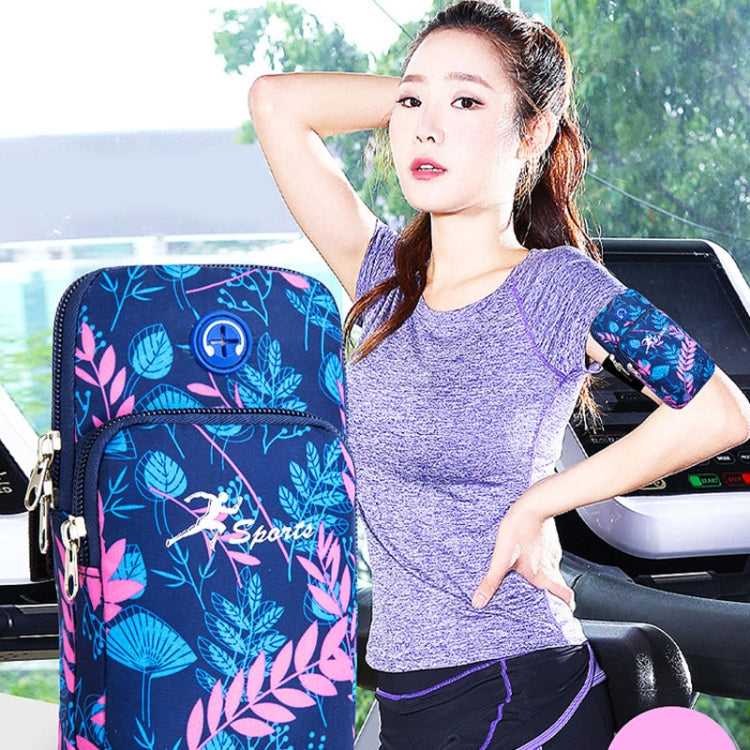 BO28 Enlarged Running Mobile Phone Arm Bag Outdoor Wrist Bag(Blue) - 5.5~6.5 inch by buy2fix | Online Shopping UK | buy2fix