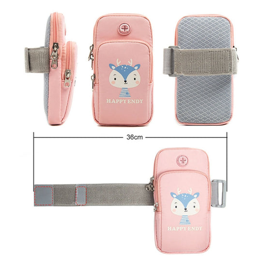 Small Running Mobile Phone Arm Bag Cartoon Mobile Phone Bag(Watermelon Pink Girl) - 4.0 ~ 5.5 inch by buy2fix | Online Shopping UK | buy2fix