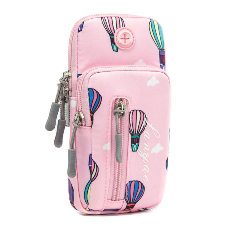 B089 Large Outdoor Sports Mobile Phone Arm Bag Riding Mountaineering Fitness Mobile Phone Case(Light Pink) - 5.5~6.5 inch by buy2fix | Online Shopping UK | buy2fix