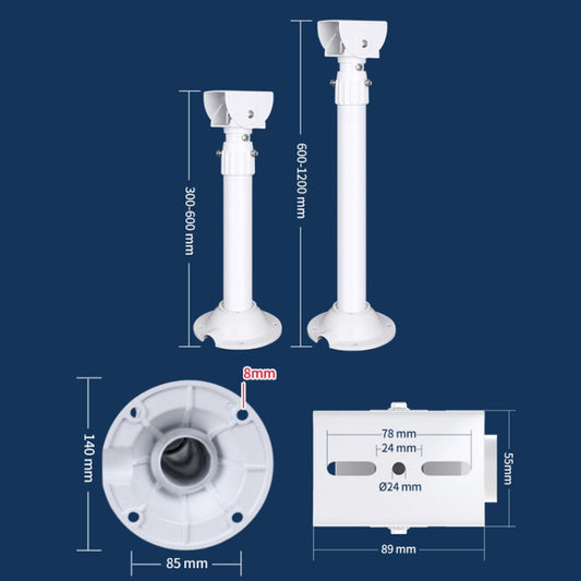 60-120cm Telescopic I-Type Monitoring Bracket Hanging Closed-Circuit Aluminum Alloy Bracket by buy2fix
