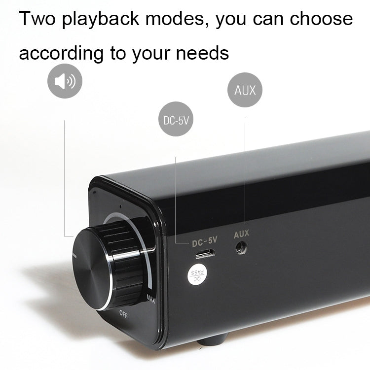 BT808 20W Desktop Computer Bluetooth Speaker 3D Stereo Sound Effect Home Speaker(Black) - Desktop Speaker by buy2fix | Online Shopping UK | buy2fix