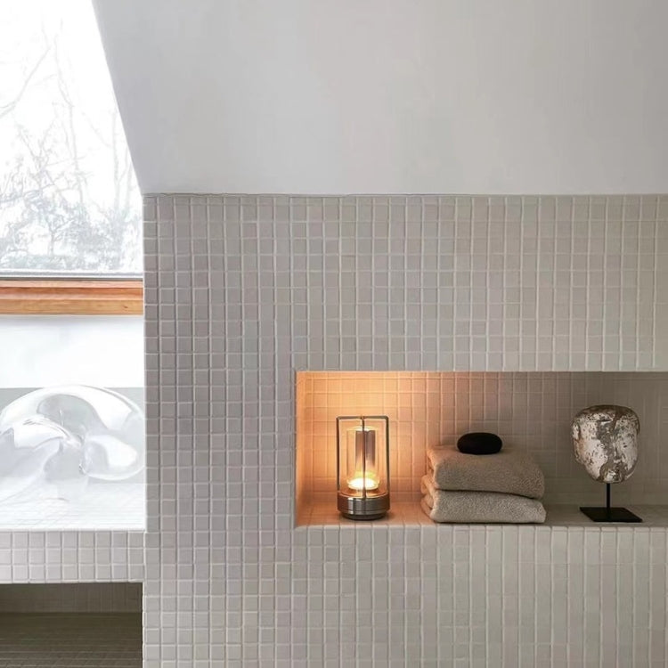 Vintage All Aluminum Cross Table Lamp Hotel Portable Outdoor Camping Touch Night Light, Battery Capacity: 2000mAh (Bronze) by buy2fix