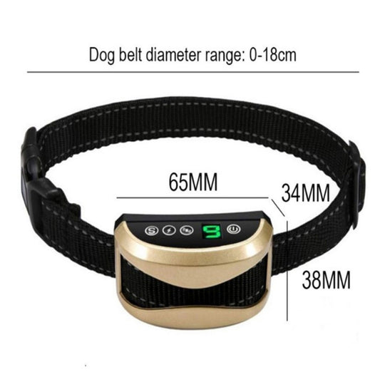 USB Rechargeable Waterproof Dog Bark Collar With Vibration And Beep(Gold) by buy2fix