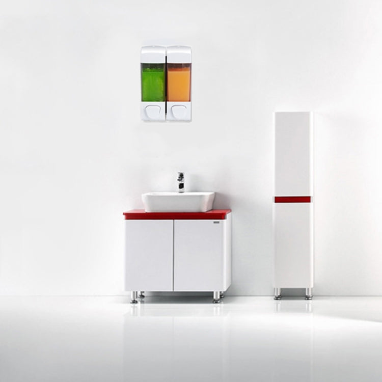 Double Head Wall Mounted Manual Press Soap Dispenser Shampoo Bottle Hand Wash Body Wash Dispenser, Color: White by buy2fix