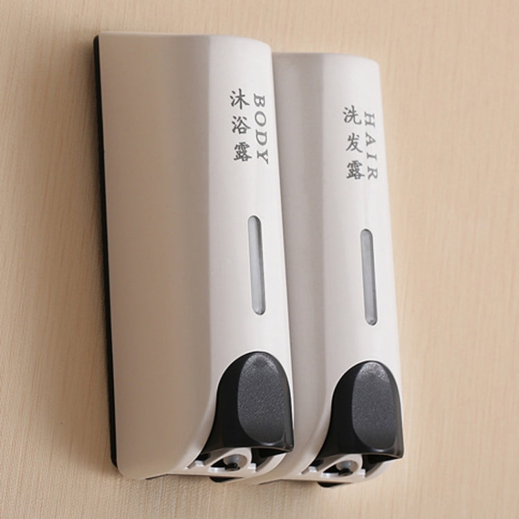 Round Wall Mounted Manual Press Soap Dispenser Shampoo Bottle Hand Wash Body Wash Dispenser, Specification: Double Head Matte by buy2fix