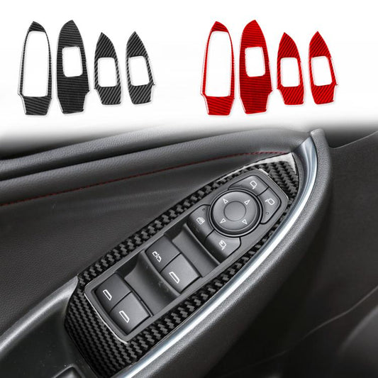 For Chevrolet Malibu 2016-2024 4pcs /Set Left-hand Drive Lift Button Sticker(Red) - Car Interior Mouldings by buy2fix | Online Shopping UK | buy2fix