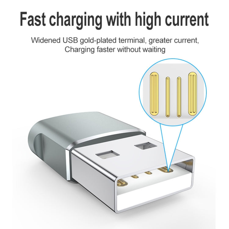 USB 2.0 Male To USB-C / Type-C Female Adapter, Support Charging & Transmission Data(Silver) - Type-C Adapter by buy2fix | Online Shopping UK | buy2fix