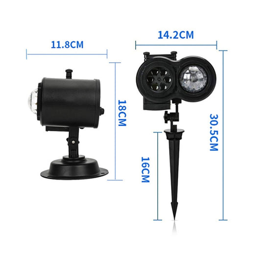 16 Cards UK Plug Not Easy To Fade Card Pattern 9W Double Cylinder Water Pattern Christmas Projection Light by buy2fix