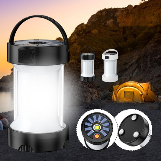Camping Lantern Outdoor Solar Emergency Lights Multifunctional Tent Light(Hourglass White) by buy2fix