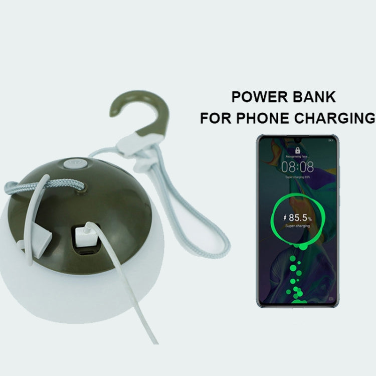 Retro Camping Lantern Rechargeable Haning Hook Night Light(Green) by buy2fix