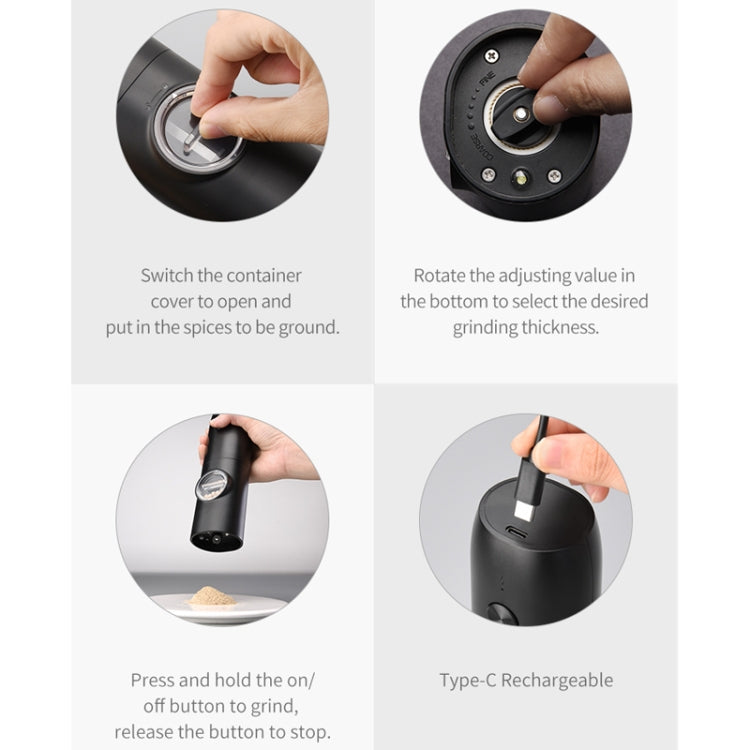 Electric Automatic Salt And Pepper Grinder Set With Charging Base, Model: K2 KYMQ-17C by buy2fix