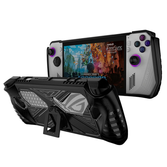 For Asus ROG Ally Game Console TPU Soft Cover With Holder Bracket(Black) by buy2fix