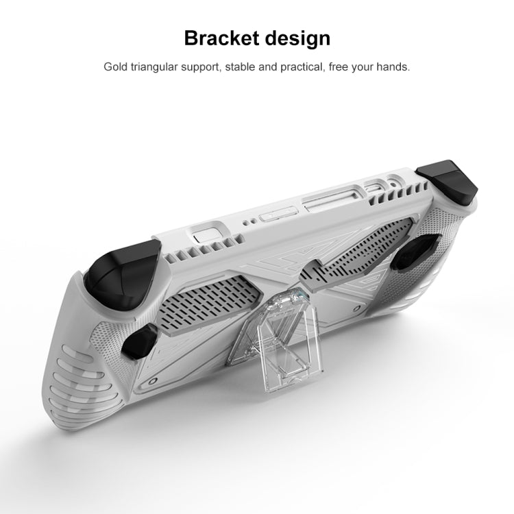 For Asus ROG Ally Game Console TPU Soft Cover With Holder Bracket(White) by buy2fix