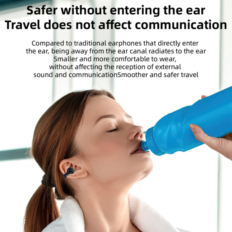 Ear Clip Type Sound Conduction Concept Bluetooth Earphone With Digital Display Charging Compartment(Black) by buy2fix