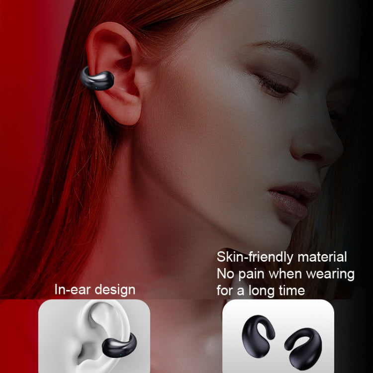 Clip-on Wireless Bluetooth Earphone With Digital Charging Compartment(White Blue) by buy2fix