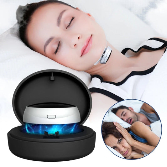 Smart Anti-snoring Device TENS Double Pulse Sound Wave Induction Sleep Snoring Breathing Corrector(Black) by buy2fix