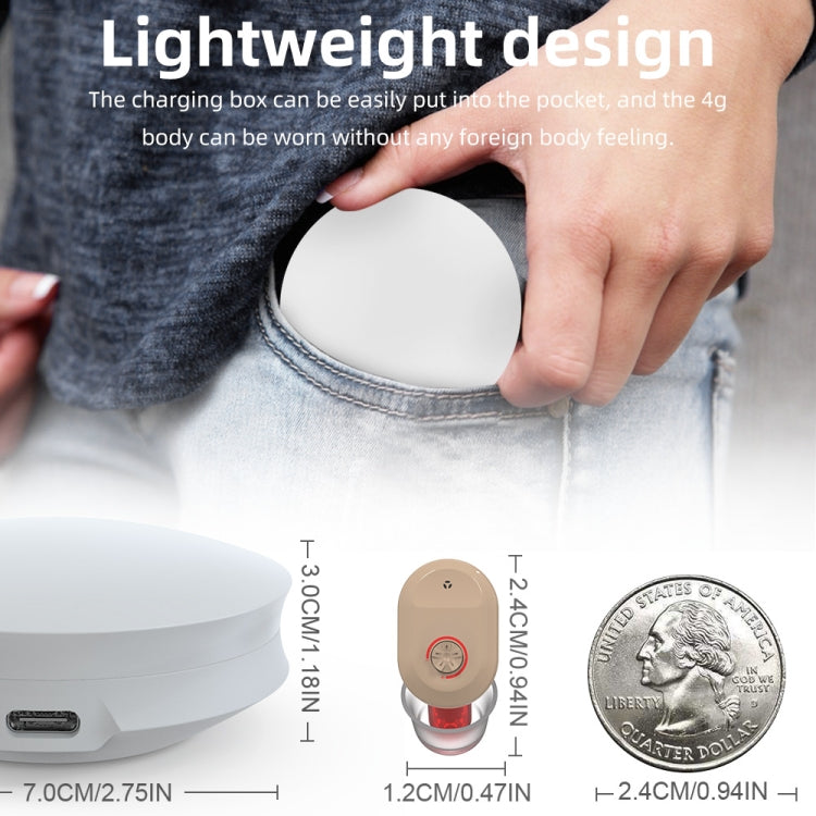 USB Charging Mini In-Ear Elderly Hearing Aid Stealth Sound Amplifier(Red and Blue) by buy2fix