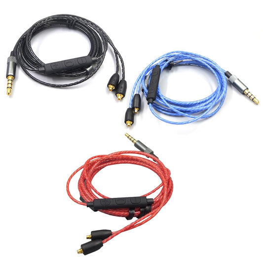 1.2m For Shure MMCX / SE215 / SE535 / SE846 / UE900 Volume Adjustment Headphone Cable(Blue) by buy2fix