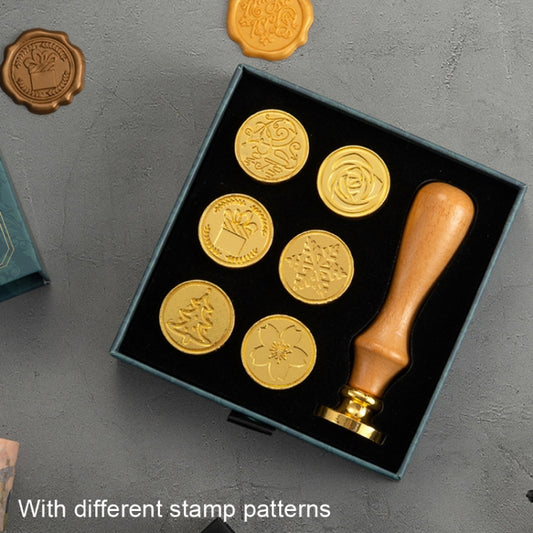 Gift Box Fire Paint Stamp Set Retro Handbook Material Accessories DIY Book Material(Green Box Gift) by buy2fix