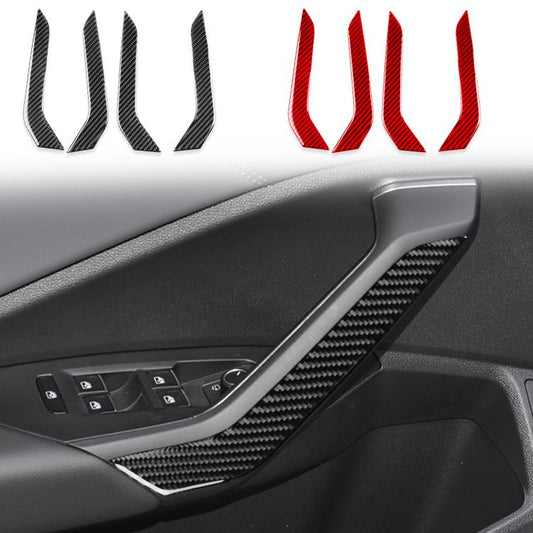 For Volkswagen Sagitar 2019-2023 4pcs /Set Left-hand Drive Door Armrest Decorative Stickers(Black) - Car Interior Mouldings by buy2fix | Online Shopping UK | buy2fix