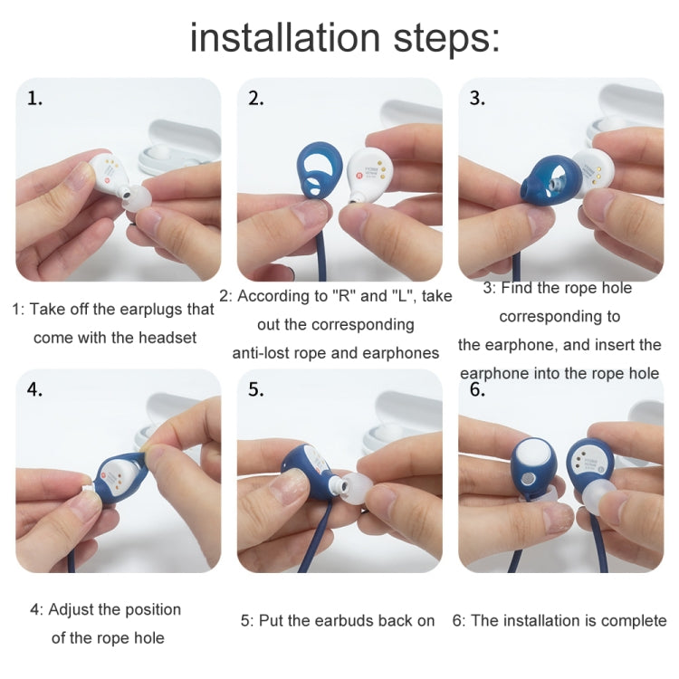 For Sony WF-C700B/WFC-700N 2pcs Bluetooth Headset Silicone Anti-Lost Rope(Blue) by buy2fix